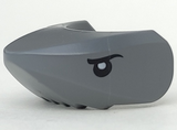 Dark Bluish Gray Shark Head with Rounded Nose (without Molded Eyes) with Black Eyes Pattern