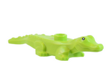 Lime Alligator / Crocodile Baby Hatchling with Black Eyes and White Pupils Pattern