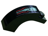 Black Arch 1 x 3 x 2 Curved Top with Dark Red and Sand Green Skin Pattern (Sticker) - Set 76145