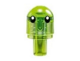 Trans-Bright Green Bar with Light Cover (Bulb) / Bionicle Barraki Eye with Black Eyes and White Pupils Pattern (Z-Blob)