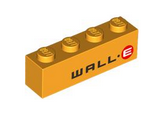 Bright Light Orange Brick 1 x 4 with WALL-E Logo Pattern (BrickHeadz WALL-E Abdomen)