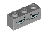 Light Bluish Gray Brick 1 x 3 with Large Half Closed Eyes and Neutral Expression Pattern (Rick)