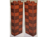 Reddish Brown Brick 1 x 2 x 5 with Dark Orange and Reddish Brown Checkered Pattern on 3 Sides Model Left Side (Stickers) - Set 21331