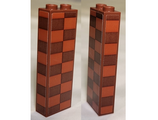 Reddish Brown Brick 1 x 2 x 5 with Dark Orange and Reddish Brown Checkered Pattern on 3 Sides Model Right Side (Stickers) - Set 21331