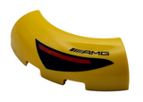 Yellow Brick, Round Corner 3 x 3 without Studs with Black and Red Taillight and AMG Logo Pattern