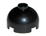 Black Brick, Round 2 x 2 Dome Top with Bottom Axle Holder
