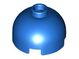 Blue Brick, Round 2 x 2 Dome Top - Vented Stud with Bottom Axle Holder x Shape + Orientation