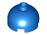 Blue Brick, Round 2 x 2 Dome Top - Hollow Stud with Bottom Axle Holder x Shape + Orientation