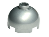 Flat Silver Brick, Round 2 x 2 Dome Top - Hollow Stud with Bottom Axle Holder x Shape + Orientation