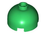 Green Brick, Round 2 x 2 Dome Top - Vented Stud with Bottom Axle Holder x Shape + Orientation