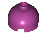Magenta Brick, Round 2 x 2 Dome Top - Vented Stud with Bottom Axle Holder x Shape + Orientation