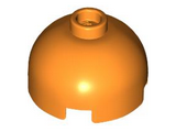 Orange Brick, Round 2 x 2 Dome Top - Vented Stud with Bottom Axle Holder x Shape + Orientation