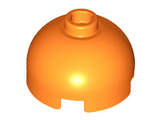 Orange Brick, Round 2 x 2 Dome Top with Bottom Axle Holder
