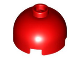 Red Brick, Round 2 x 2 Dome Top - Vented Stud with Bottom Axle Holder x Shape + Orientation