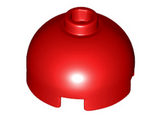 Red Brick, Round 2 x 2 Dome Top - Hollow Stud with Bottom Axle Holder x Shape + Orientation