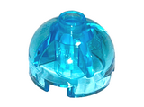 Trans-Light Blue Brick, Round 2 x 2 Dome Top with Bottom Axle Holder