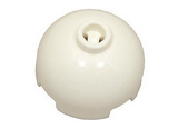 White Brick, Round 2 x 2 Dome Top - Vented Stud with Bottom Axle Holder x Shape + Orientation