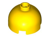 Yellow Brick, Round 2 x 2 Dome Top - Vented Stud with Bottom Axle Holder x Shape + Orientation