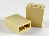 Tan Brick 1 x 2 x 2 with Inside Axle Holder