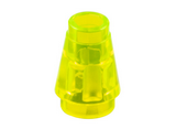 Trans-Neon Green Cone 1 x 1 with Top Groove