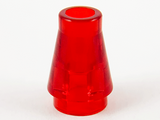 Trans-Red Cone 1 x 1 without Top Groove