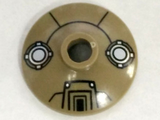 Dark Tan Dish 2 x 2 Inverted (Radar) with Machinery Pattern (Dalek Head)