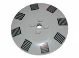Light Bluish Gray Dish 6 x 6 Inverted (Radar) - Solid Studs with Dark Bluish Gray and Black TIE Bomber Clamps Pattern