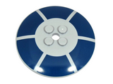 Light Bluish Gray Dish 6 x 6 Inverted (Radar) - Solid Studs with 6 Dark Blue Arcs (R2-D2 Astromech Droid) Pattern