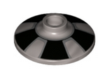 Metallic Silver Dish 2 x 2 Inverted (Radar) with Black Trapezoids Hubcap Pattern