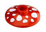 Red Dish 2 x 2 Inverted (Radar) with Mushroom White Spots Pattern