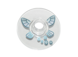 Trans-Clear Dish 2 x 2 Inverted (Radar) with White, Light Aqua and Metallic Light Blue Fairy Wings and Circles Pattern (The Legend of Zelda Navi)