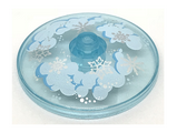 Trans-Light Blue Dish 4 x 4 Inverted (Radar) with Solid Stud with Clouds and Snowflakes Pattern