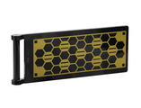 Black Flag 7 x 3 with Bar Handle with Hexagonal Gold Solar Panel Pattern