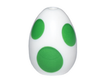 White Egg with Small Pin Hole with Bright Green Spots Pattern (Super Mario Yoshi Egg)