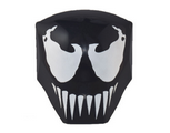 Black Large Figure Armor, Smooth with 2 x 2 Round Brick Attachment with White Venom Mask Pattern