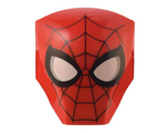Red Large Figure Armor, Smooth with 2 x 2 Round Brick Attachment with Black Spider Web Spider-Man Mask Pattern
