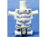 White Torso Skeleton, Angular Rib Cage with Black Holes and Cracks and White Loincloth Pattern