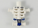 White Torso Skeleton, Angular Rib Cage with Repaired Holes and Cracks and Blue Loincloth Pattern
