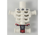 White Torso Skeleton, Angular Rib Cage with Repaired Holes and Cracks and Red Loincloth Pattern