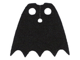 Black Minifig, Cape Cloth, Scalloped 5 Points (Batman) - Spongy Stretchable Fabric
