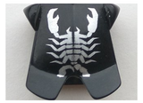 Black Minifigure Armor Breastplate with Leg Protection, Vladek Scorpion Silver Pattern