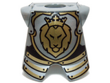 Flat Silver Minifigure, Armor Breastplate with Leg Protection, Lion Head Pattern
