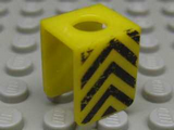 Yellow Minifigure Vest with Black Upward Chevrons Pattern on Both Sides