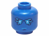 Blue Minifigure, Head Dark Azure Eyebrows, Mouth and Eyes with Lightning Pattern (Jay) - Hollow Stud
