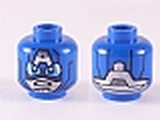 Blue Minifig, Head Dual Sided Scuba Goggles and Letter A on Forehead Pattern (Captain America) - Stud Recessed