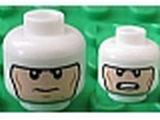Glow In Dark White Minifig, Head Dual Sided Balaclava, Cheek Lines, Frown / Clenched Teeth (Batman) Pattern - Stud Recessed