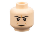 Light Nougat Minifig, Head Male HP Snape with Brown Lines and Crease Between Eyebrows Pattern - Blocked Open Stud