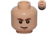 Light Nougat Minifig, Head Male Brown Eyebrows, White Pupils and Brown Chin Dimple Pattern (SW Han Solo) - Stud Recessed