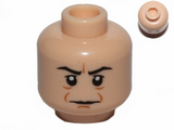 Light Nougat Minifig, Head Male HP Snape with Brown Lines and Crease Between Eyebrows Pattern - Stud Recessed