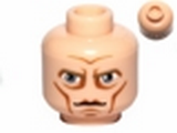 Light Nougat Minifig, Head Male Large Blue Eyes, Cheek Lines and High Brow Pattern (SW Clone Wars Pre Vizsla) - Stud Recessed